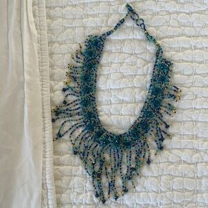 Elegant Blue Beaded Necklace